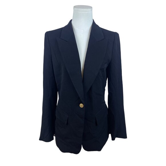 The Base Women's Black Blazer Gold Button Detail - Picture 1 of 9